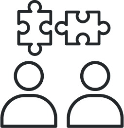 people completing a puzzle